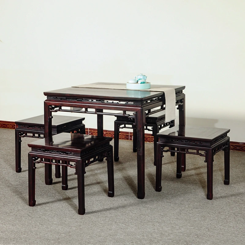 印度小叶紫檀八仙桌红木家具明式中式餐桌四方桌家用饭桌