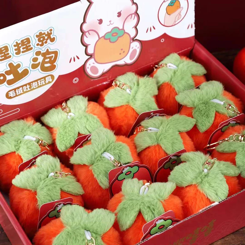 03594 桃嘻嘻新年系列柿子毛绒吐泡玩具-2个