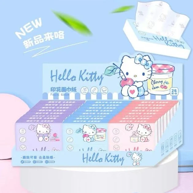 MJ-370 三丽鸥印花纸巾(120张/包)24包/展示盒-凯蒂猫6包