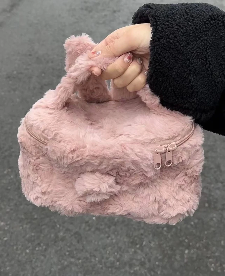 小兔子毛绒绒化妆包