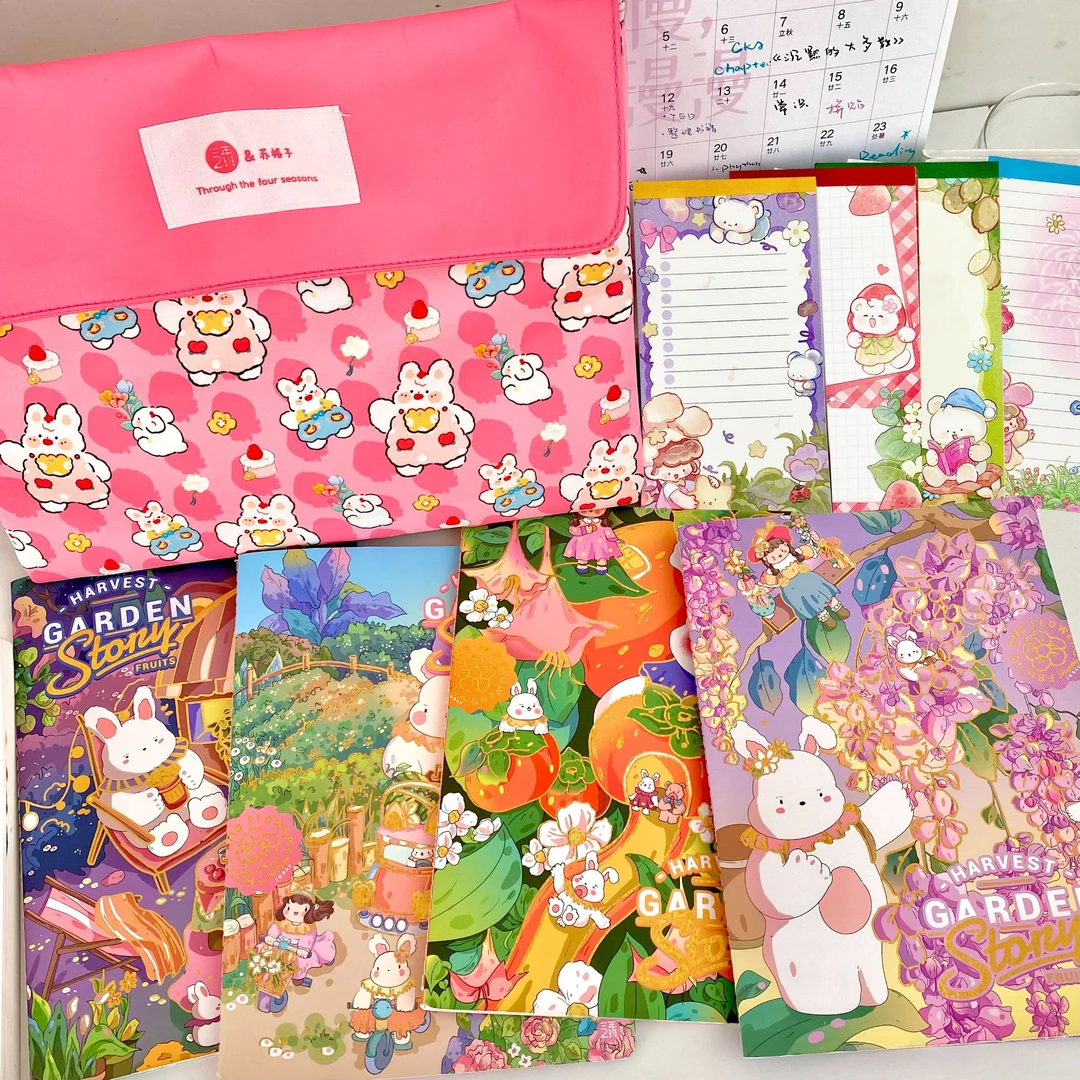 【新粉必拍】三年二班插画师限定织梦花园B5彩页横线本作业本 L3