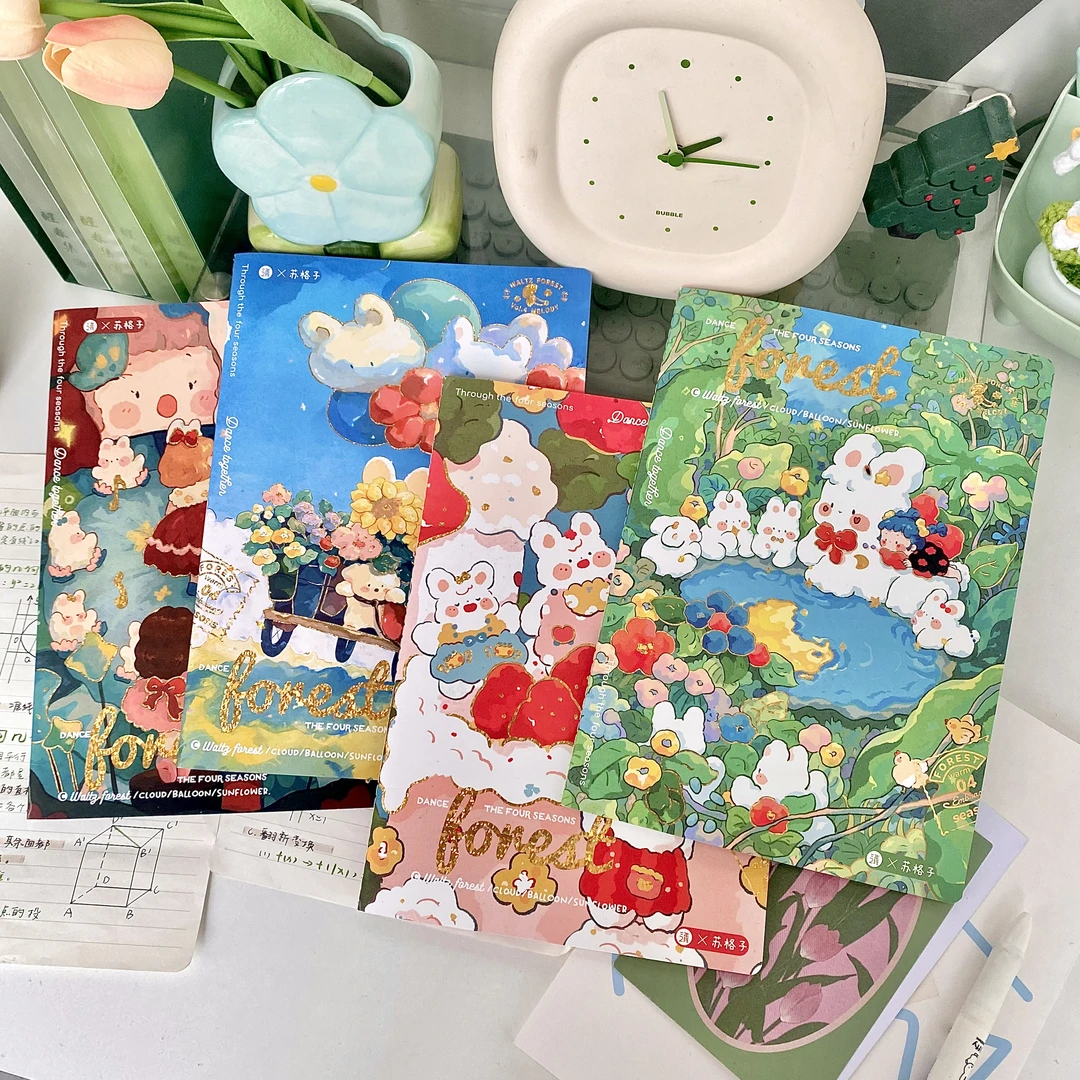 【三年二班x苏格子】插画师限定月光花园B5彩页车线本横线本作业本L
