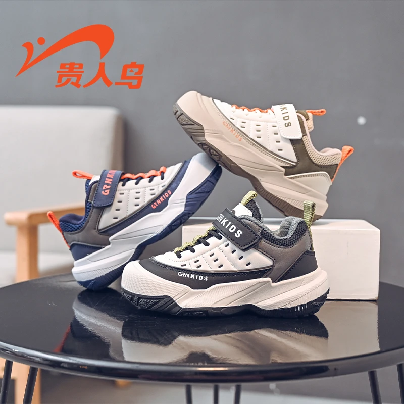 贵人鸟儿童鞋子秋季新款女童休闲运动鞋6-12岁防滑轻便男童跑步鞋