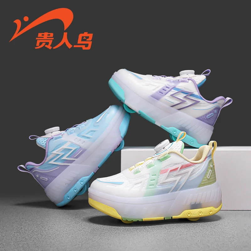 贵人鸟儿童鞋暴走鞋2024秋季灯鞋发光鞋亮灯鞋运动鞋溜冰鞋轮滑鞋
