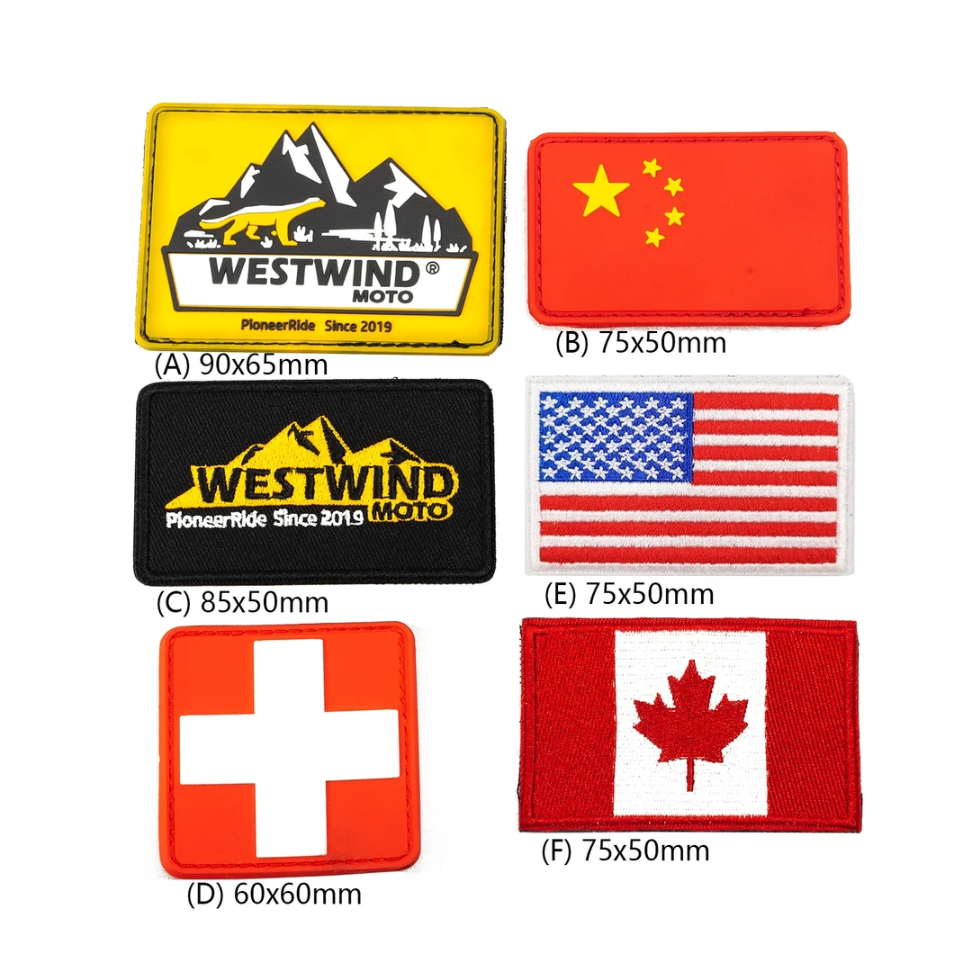 WESTWIND MOTO/西风战术魔术贴徽章西风logo国旗红十字