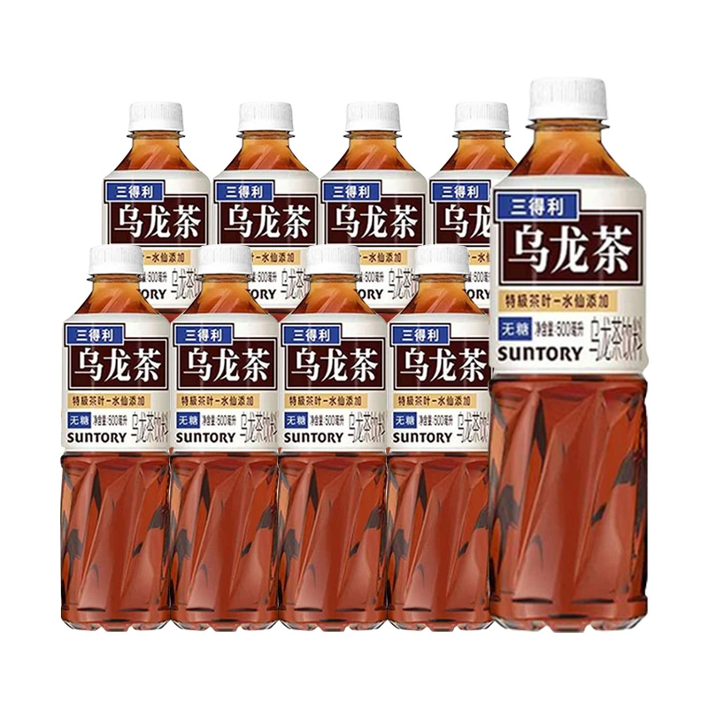 三得利无糖乌龙茶 500ml*9瓶乌龙茶饮料无糖0脂肪散装