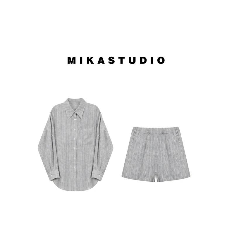 孤品488进口麻宽松廓版长袖衬衫套装【 100%亚麻】XT00101