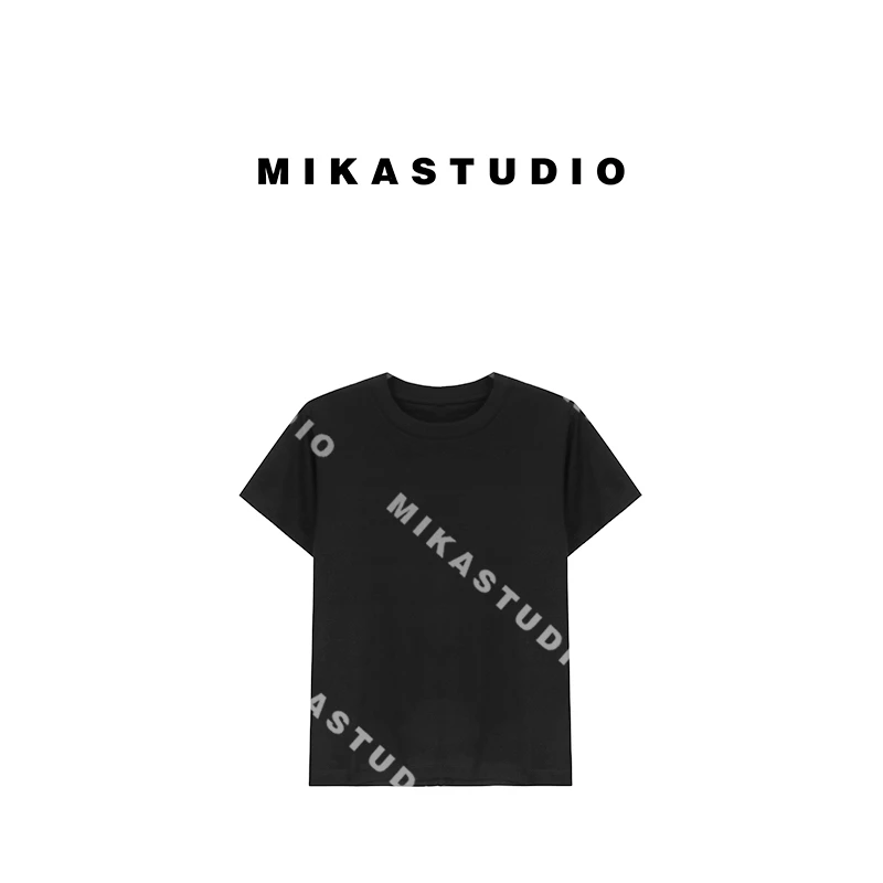 25孤品50%95基础黑白修身短袖T恤【 65%棉 5%桑蚕丝】B0TS135