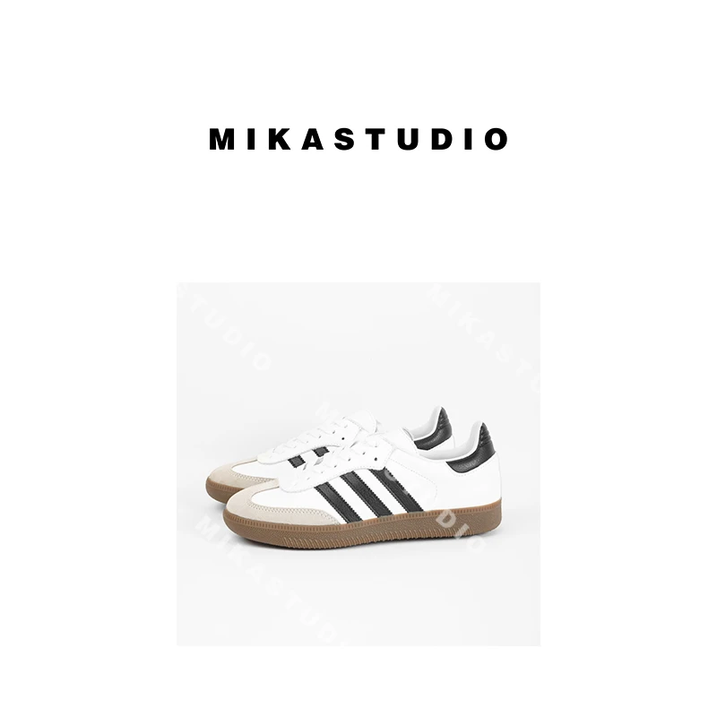 三条杠小白鞋低跟板鞋【100%头层牛皮】XSMZX