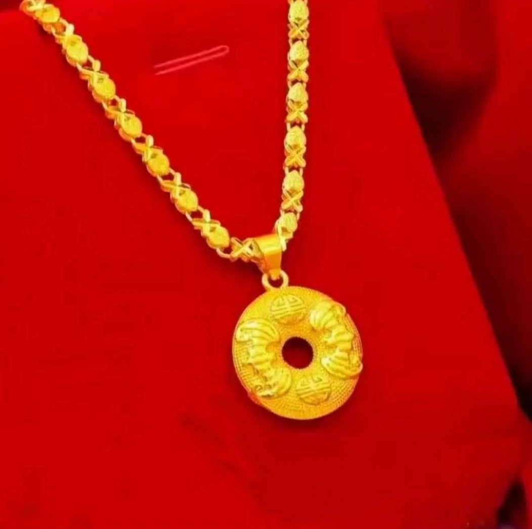 合金项链 【平安扣项链】女款时尚百搭女士经典经典金色精美素款