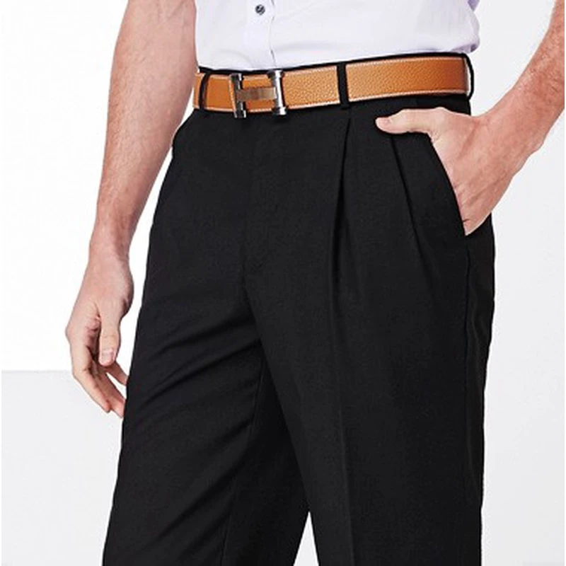 富绅男士西裤直筒透气商务中年微弹力薄款厚款户外商务西装裤子