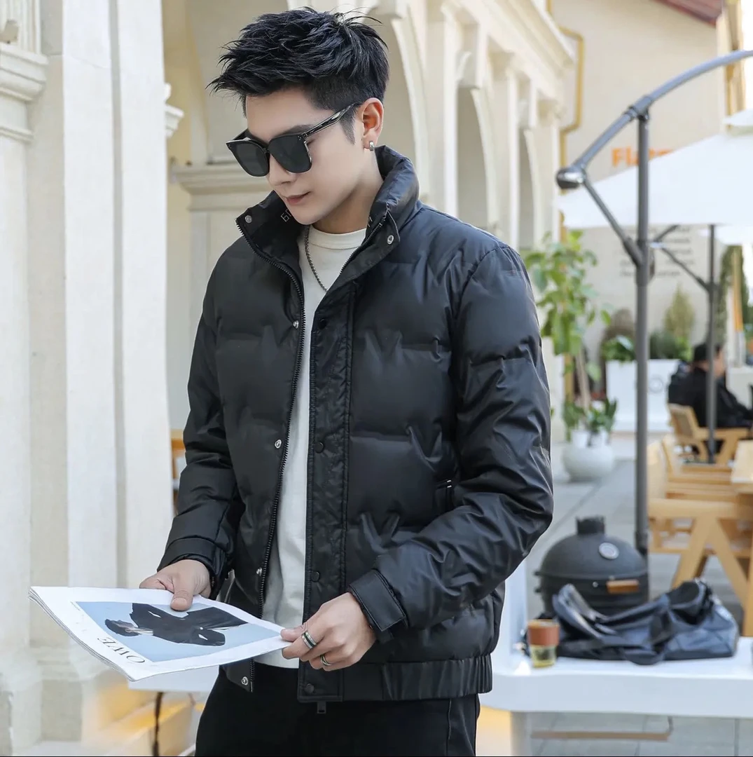 男士冬季轻薄款免洗羽绒服保暖外套青年修身短款修身时尚休闲