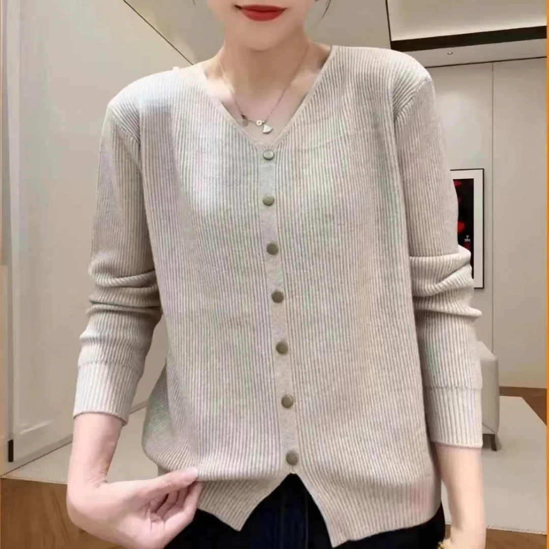 V领宽松显瘦针织衫2025新款毛衣针织衫打底衫洋气