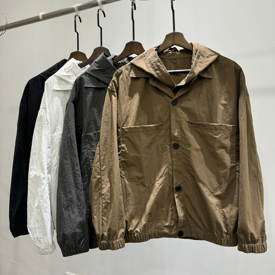 秋季新款百搭设计感假两件长袖双领衬衫男士潮牌INS港风宽松外套