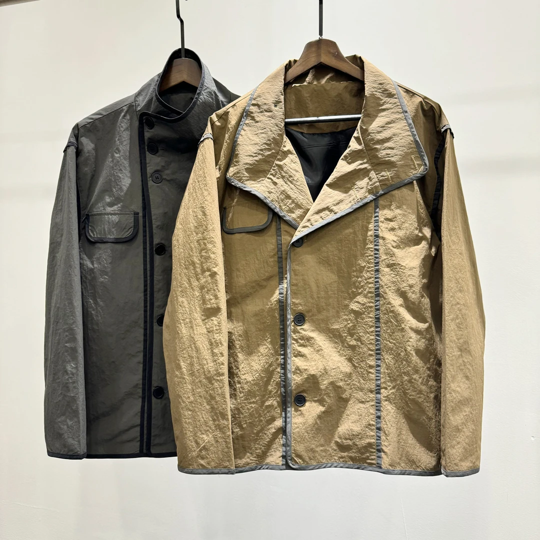 现货个性百搭设计感男士拼接夹克潮流港风别致户外宽松休闲外套