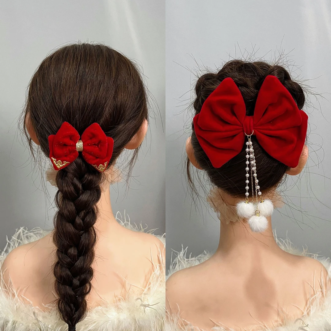 SHUSHIGE/梳饰阁新品福气满满蝴蝶发夹儿童可爱红色发卡女孩女童