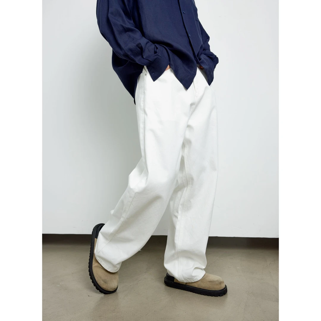 博衣社【海盐炒洗牛仔裤】秋季新品休闲宽松百搭宽松直筒水洗长裤