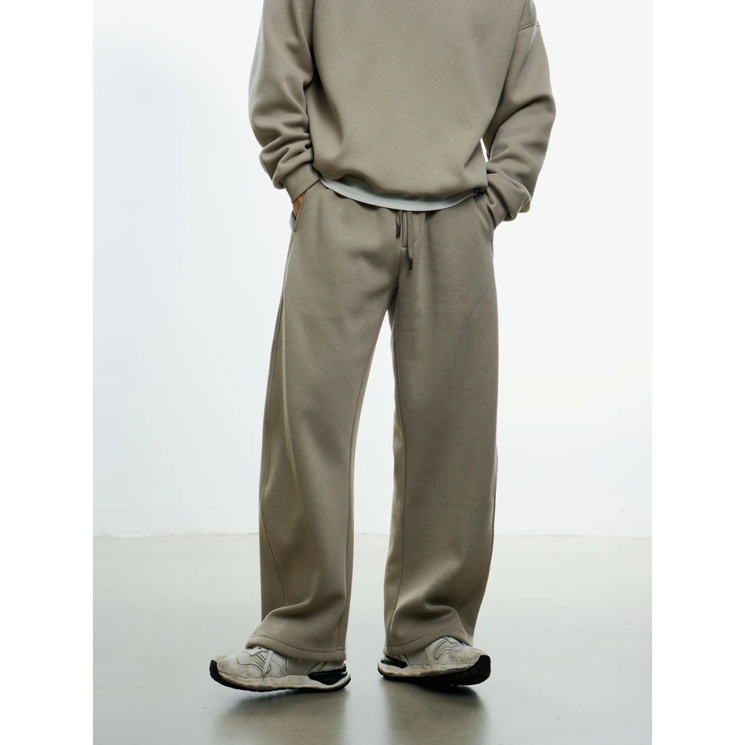 博衣社【百搭加绒休闲卫裤】冬季新品男士休闲宽松百搭纯色保暖运动