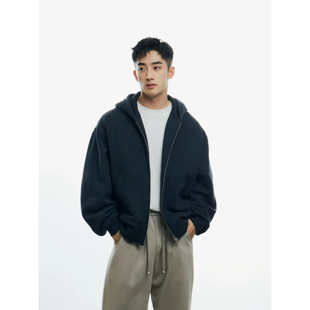 博衣社【700g大王绒外套】冬季新品男士休闲宽松加绒卫衣夹克