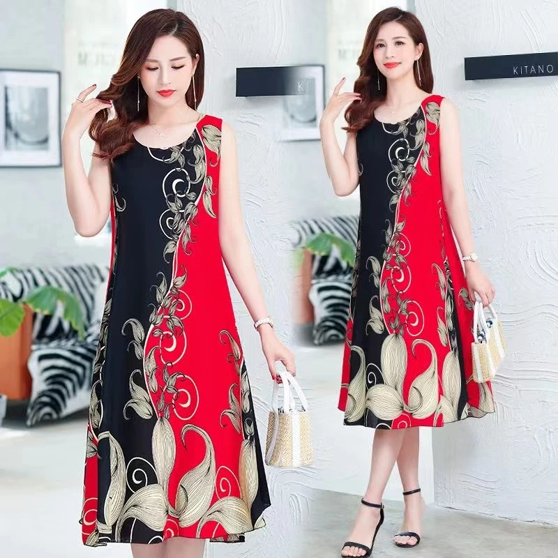 厂家直销吊带裙棉绸连衣裙新款女夏季大码长裙中长款沙滩裙1195#