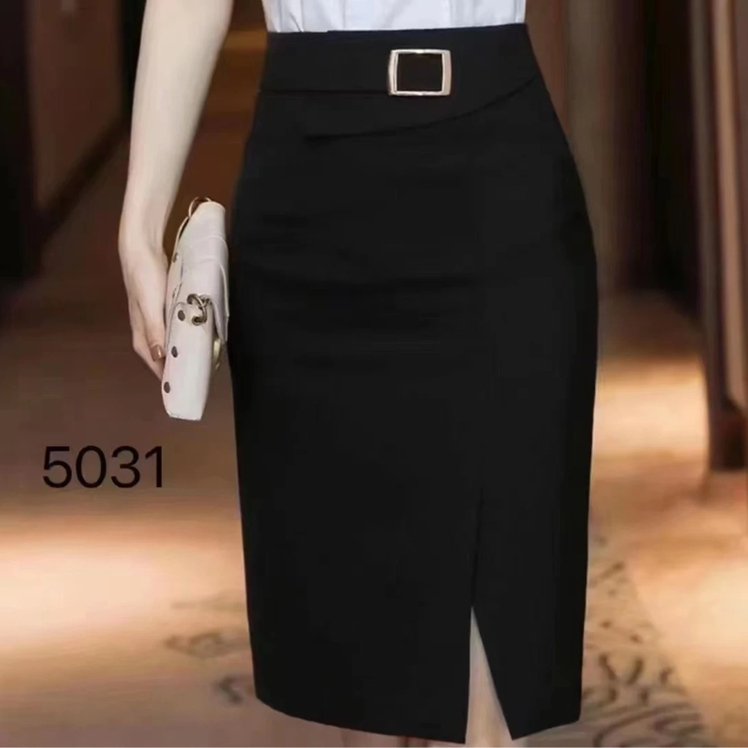 【爆款推荐】2023气质百搭显瘦时尚开衩显瘦修身半身裙后侧拉链5031