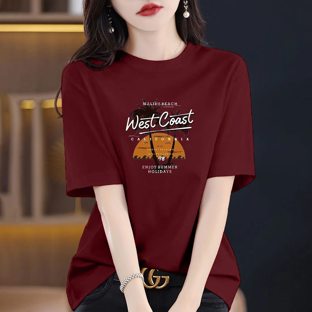 2025夏季新款大码宽松纯棉上衣女遮肚遮臀显瘦休闲洋气短袖T恤衫