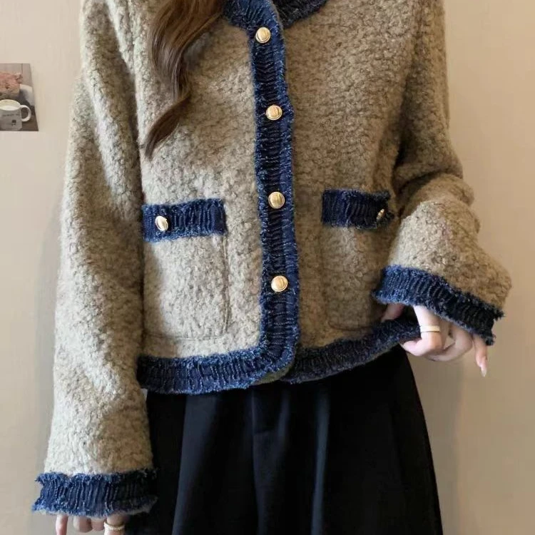 毛衣小香风气质针织短款复古宽松加厚秋冬