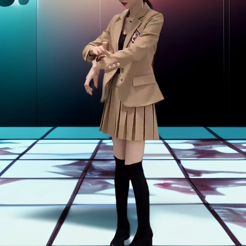 2024春季新款韩版时尚休闲百搭jk套装裙减龄学院风显瘦女潮88582