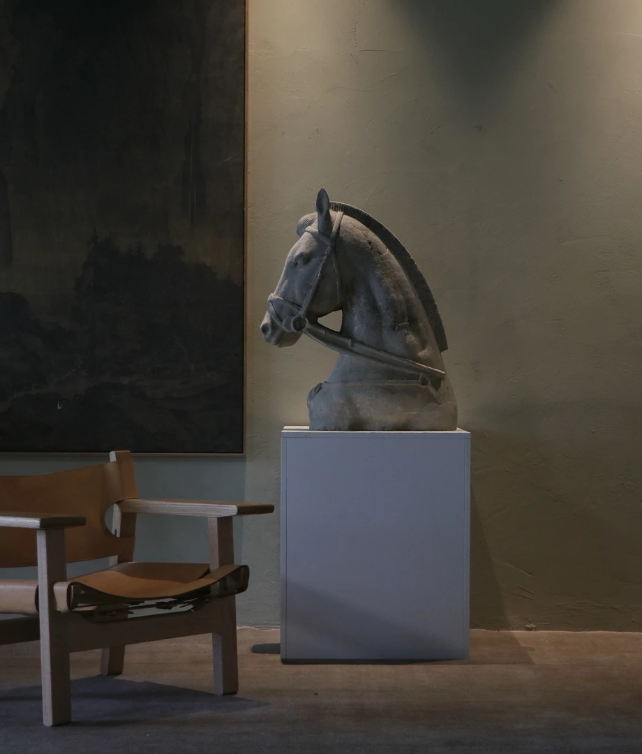 庭院家具，石几，青石马首