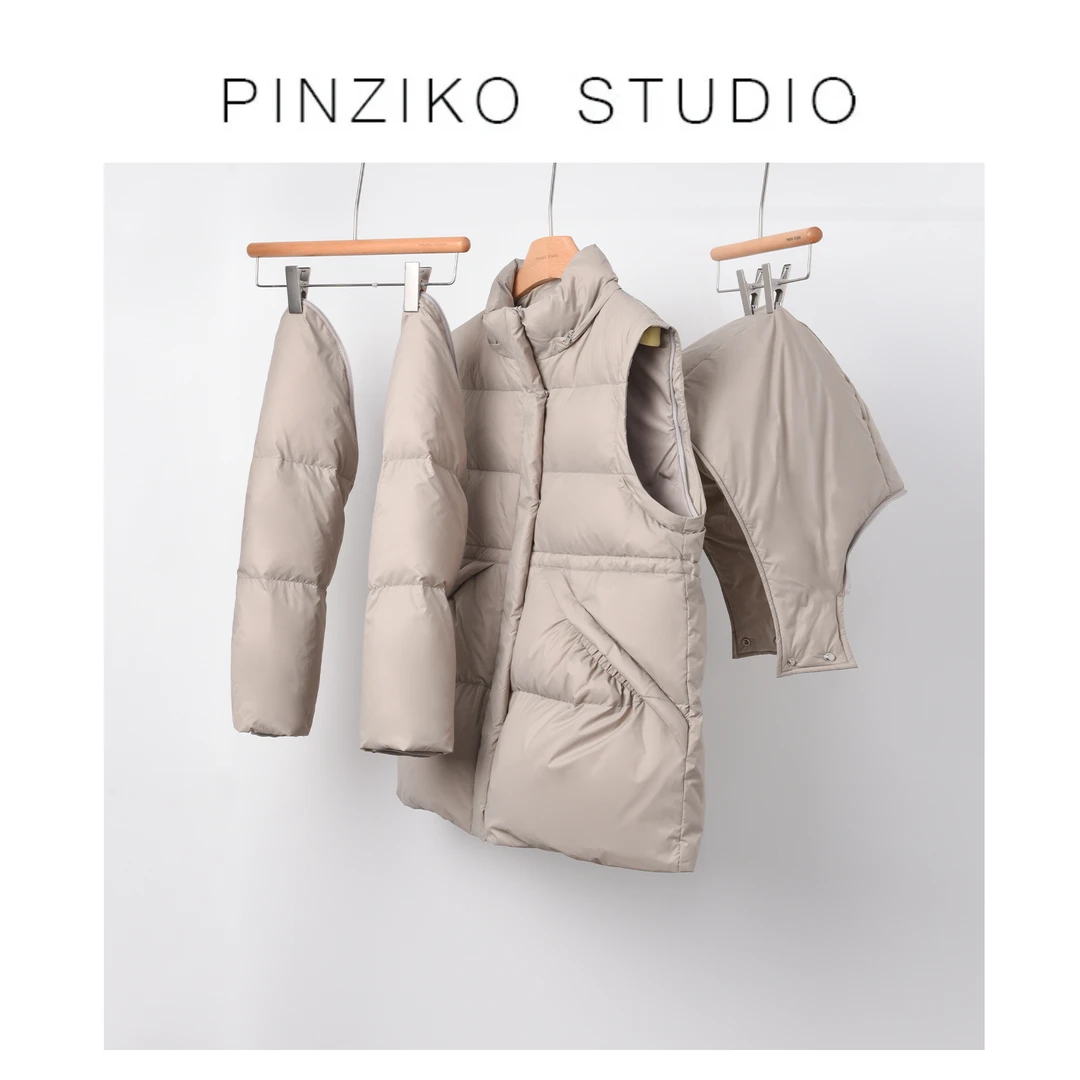 【PINZIKO女装】三合一羽绒服~90羽绒冬设计感一衣多穿羽绒服TJE268
