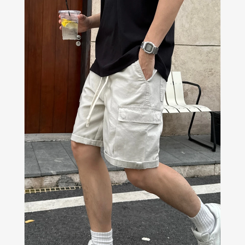 YIHAO STUDIO原创潮牌男士工装短裤宽松潮流百搭时尚休闲五份裤