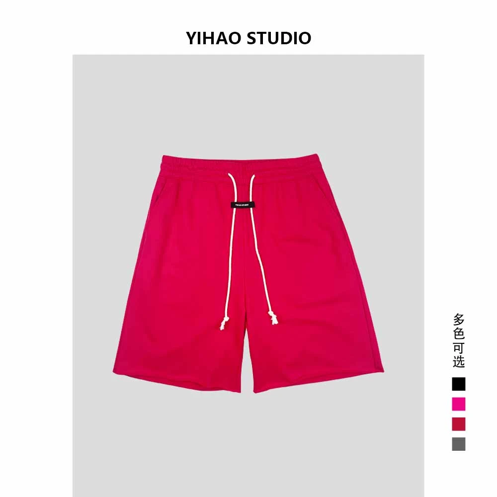 YIHAO STUDIO原创潮牌男士抽绳短裤时尚休闲百搭舒适宽松五分裤