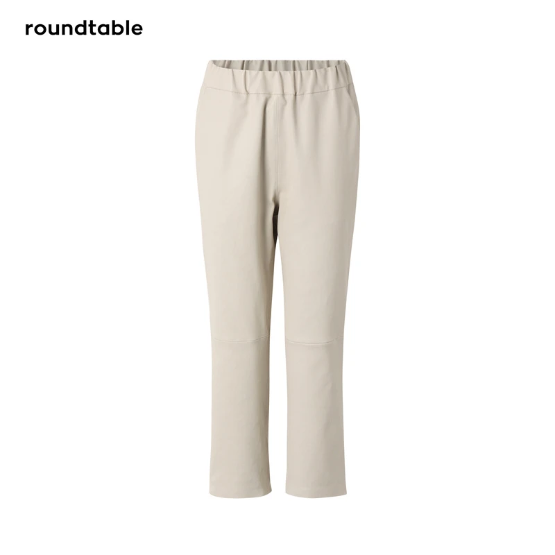 轻奢休闲时髦腿精灵修身弹力羊皮裤 ZFW4406351