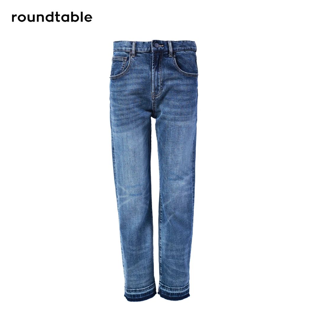休闲时尚简约气质百搭潮流设计师水洗经典直筒牛仔裤 FFS1606024