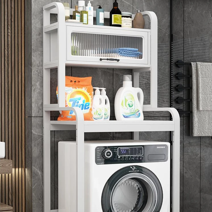 洗衣机上方置物架落地阳台可调节免打孔滚筒波轮洗衣机多层收纳架