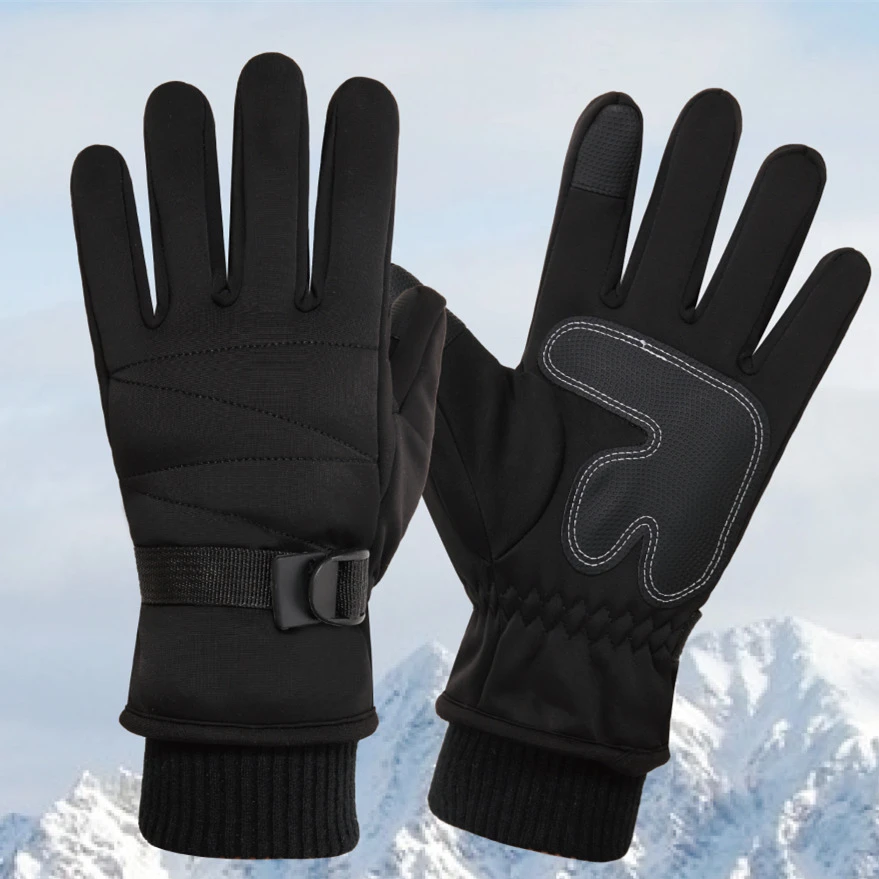 滑雪手套男冬保暖加绒加厚防滑耐磨防水触屏户外运动骑行开车防寒