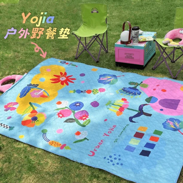 原创设计师款彩色多巴胺配色超声波可折叠便携式可机洗垫子