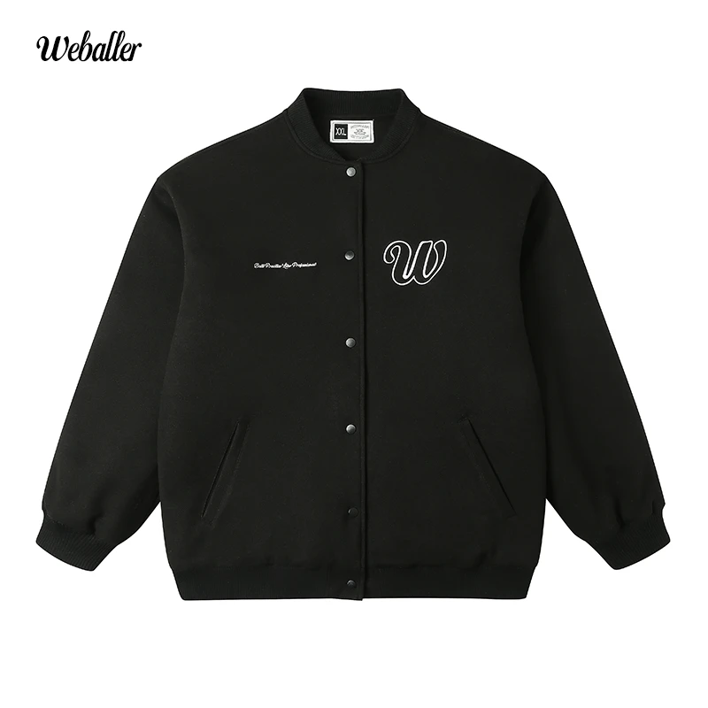 WEBALLER秋冬季棒球服保暖棉衣运动加厚棉服休闲男士外套舒适百搭