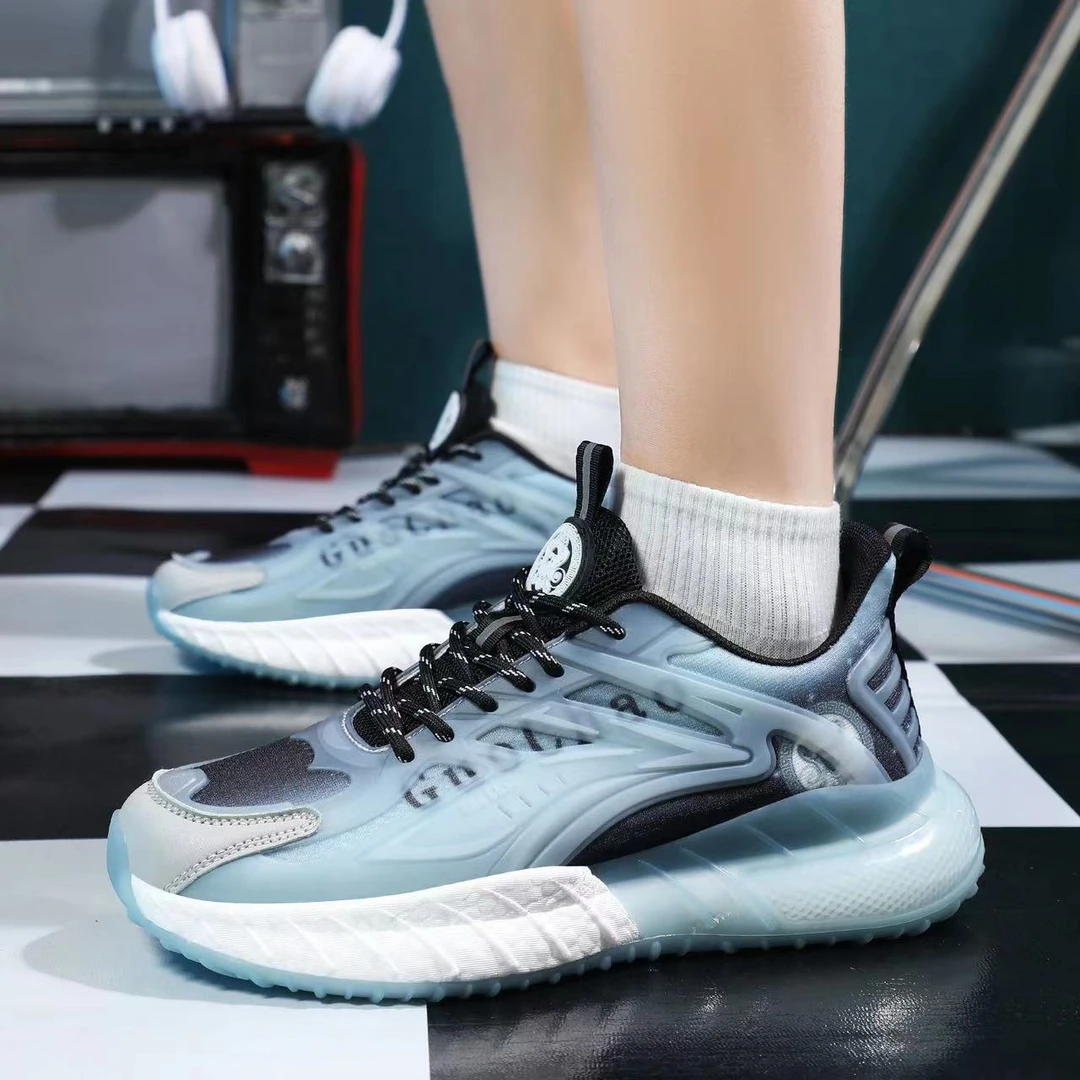 23888 春季新款情侣真爆软底时尚休闲跑鞋 舒适透气夜光运动鞋