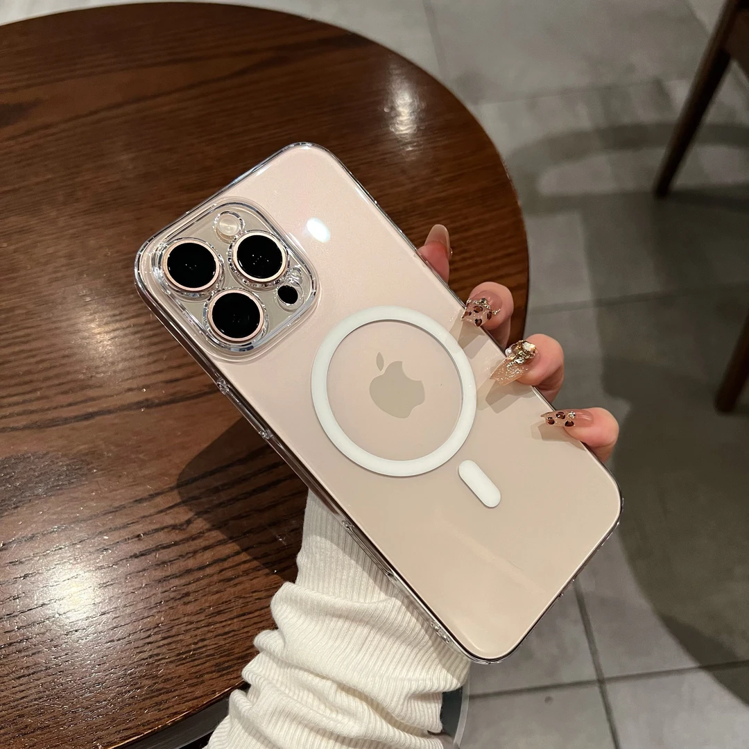 不发黄冰晶磁吸适用于苹果16promax手机壳iPhone16新款透明超薄硬