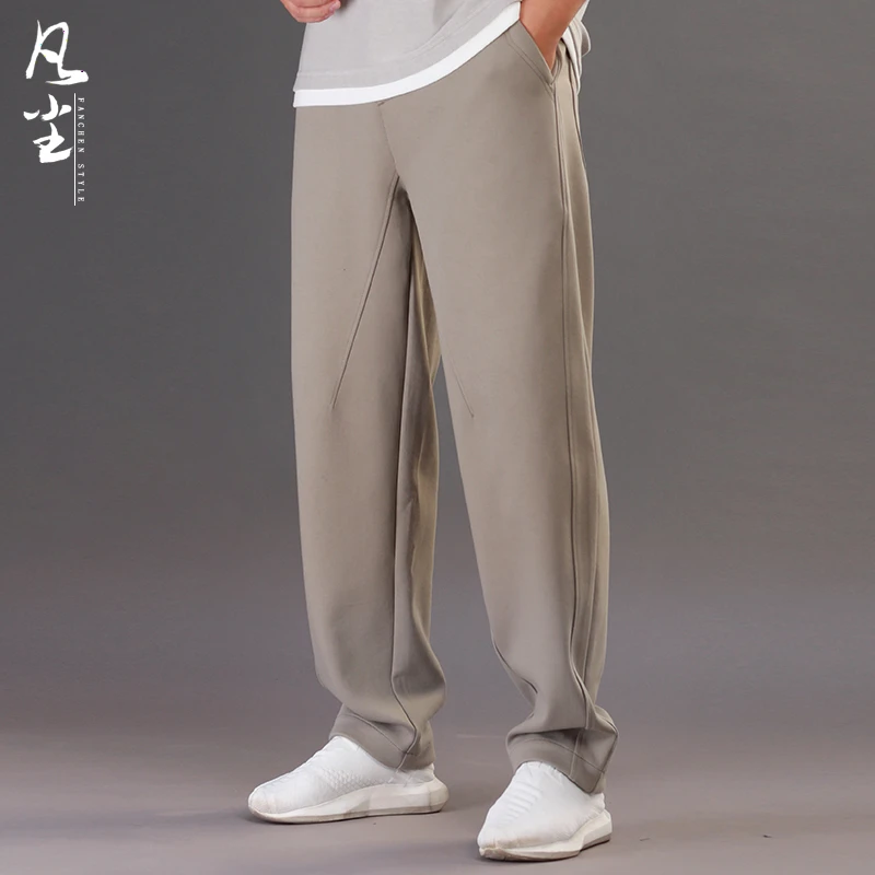 凡尘休闲裤男秋冬460g重磅运动裤哈伦小脚裤宽松大码立裁原创男裤