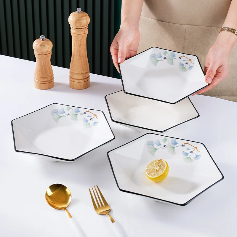 【芳姐工厂价】浪漫情缘六角盘10个装高货套装乔迁餐具