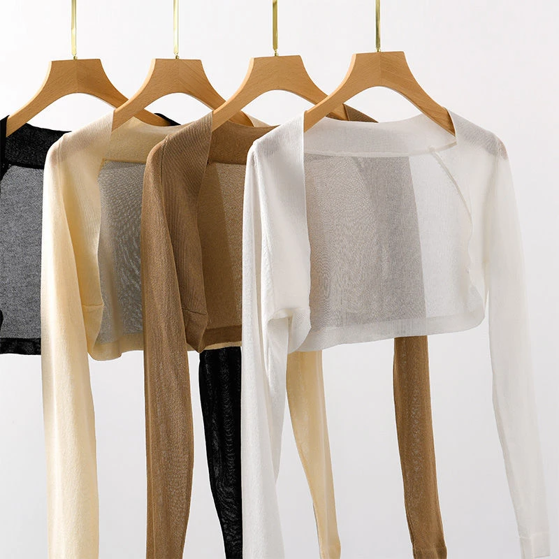 洋气小坎肩针织防晒开衫披肩夏天薄款配吊带裙子短款外搭高腰长袖