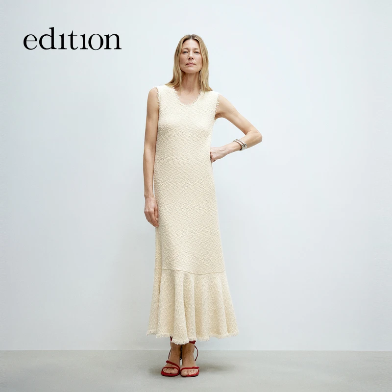 【商场同款】edition2025春季新款丝棉花纱针织长裙#EBE1DRS077