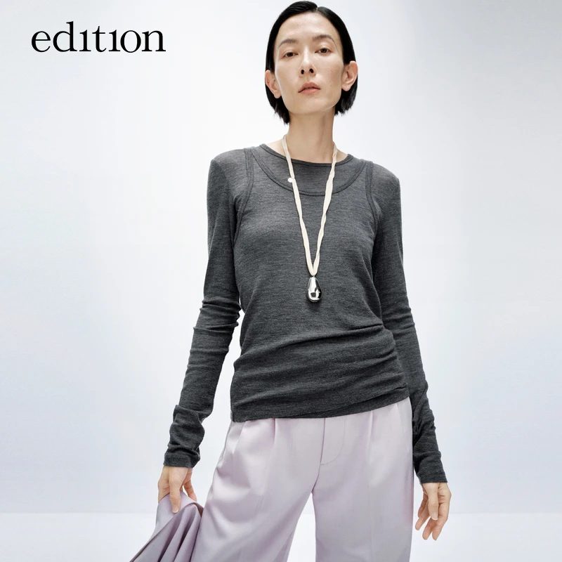 【商场同款】edition春新款背心长袖两件套上衣#EBD1TOPK03
