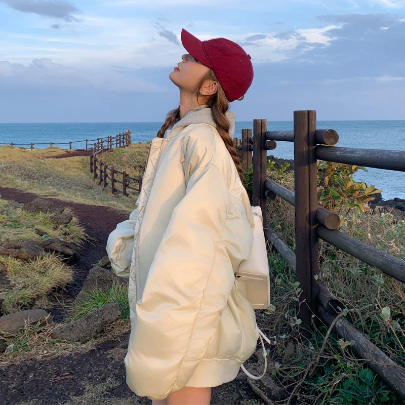 棒球服羽绒服2025冬季新款小众设计感韩系白鸭绒内胆休闲风厚外套