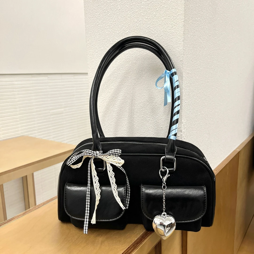 卡肉cowry 允真同款保龄球包韩国小众百搭波士顿大容量通勤腋下包