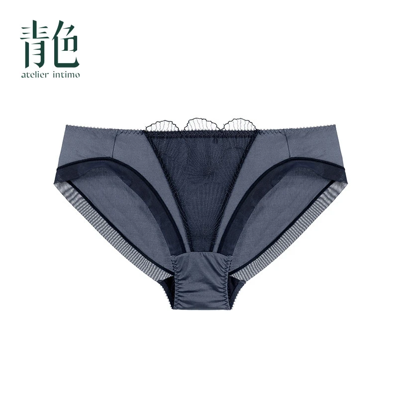 atelier intimo/青色【豆蔻底裤】性感刺绣薄款夏季舒适透气三角裤