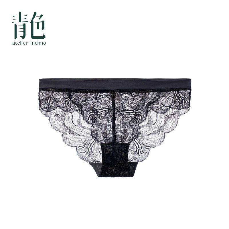 atelier intimo/青色【晨曦底裤】性感薄款蕾丝三角裤夏季透气底裤