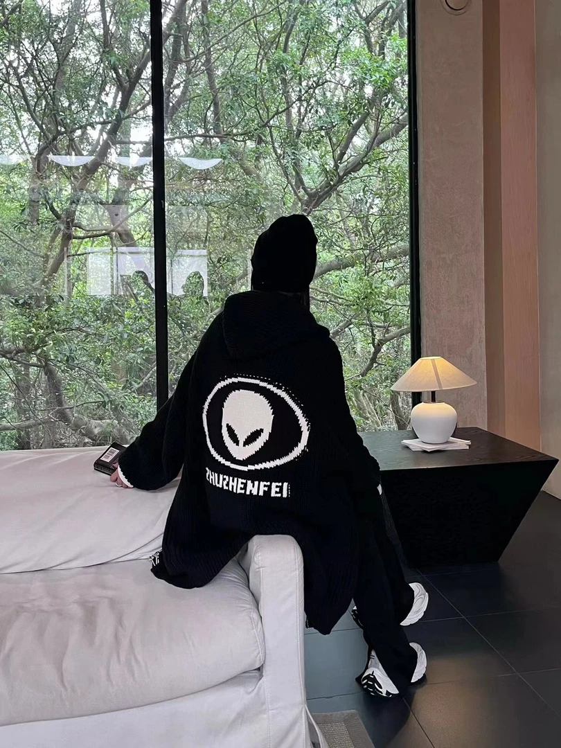 设计师原创休闲百搭宽松舒适慵懒通勤时尚保暖毛衣针织衫Z244050